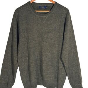 Polo‎ Ralph Lauren Men's Large Sweater Crew Neck Pullover Green Sweatshirt